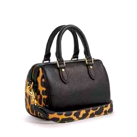 Coach Handbags - New COACH Mini Rowan Crossbody Bag With Leopard Print